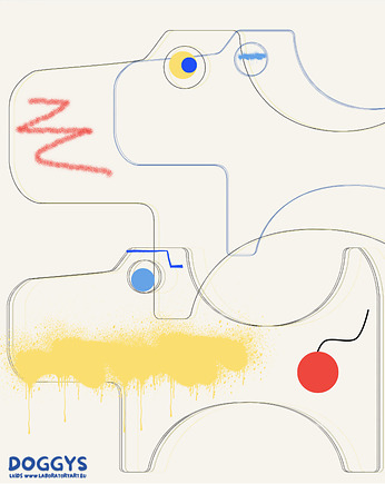 Doggy - kolorowanka , malowanka na płótnie , ZAKROPKUJ , ZAKRESKUJ , ..., LABORATORYART