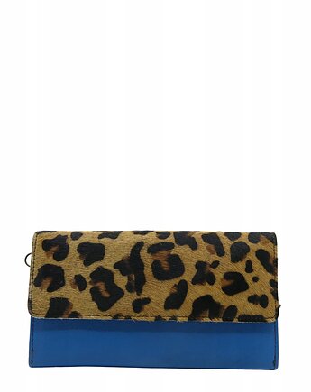 Portfel damski kopertówka skórzany klapka wzór regulowany pasek OLIVKA, Olivka Warsaw