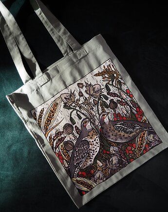 Ręcznie malowana płócienna torba zakupowa FIELD, ka.linea