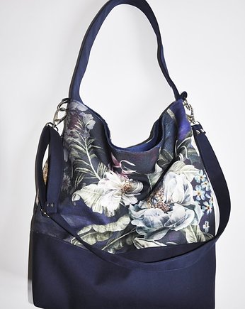 Torba  hobo XXL - print piwonie, PRACOWNIA 166