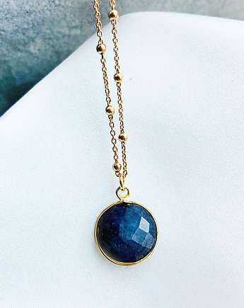 NASZYJNIK z LAPIS LAZULI,  granatowy kamień, Anemon Atelier