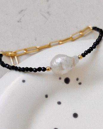 Bransoletka Onyks z perłą, Chmolowska Jewellery