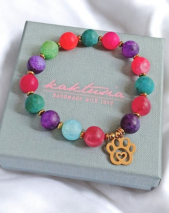 Dla zwierzolubnej : łapka & agat matowy multicolor, kaktusia