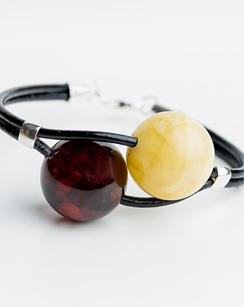 Nowoczesna Bransoletka z Bursztynu Bałtyckiego - Bransoletka Bursztynowa, AmberMal