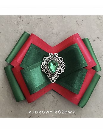 Świąteczna Brosza z kryształkiem NEW Mikołajki, Pudrowy Różowy