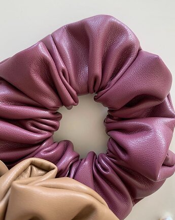 Scrunchie Diana z ekoskóry w śliwkowym kolorze, Volie Line
