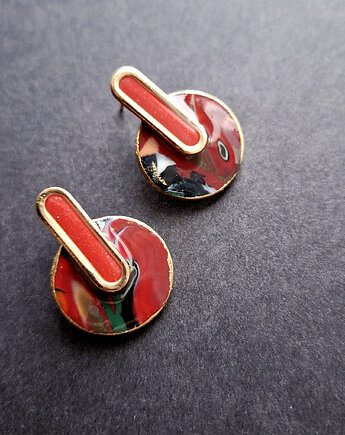 Kolczyki zieleń w czerwieni no6, Motywator Eweliny