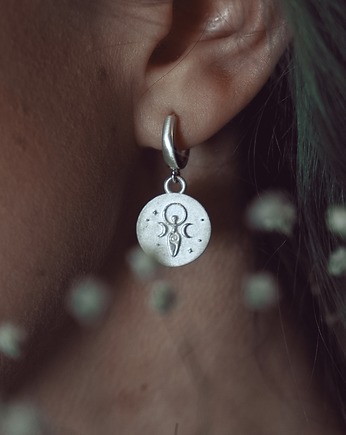 Dwustronne kolczyki ze srebra - Dzień i Noc, Cztery Humory