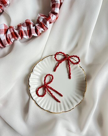 Kolczyki kokardki czerwone, MaLa Jewellery
