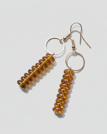 Minimalistyczne kolczyki ze szklanymi koralikami, All My Jewelry