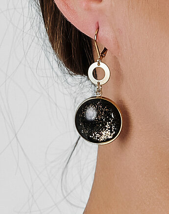 Złocone kolczyki z brokatowym wykończeniem, Artseko