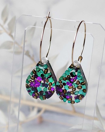 KOLCZYKI stal i zawieszki z żywicy, Chodelska Art Studio