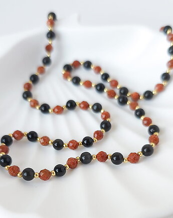 Naszyjnik z kamieni naturalnych: onyks, piasek pustyni, MYNESS