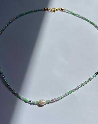 Zielony choker z perłą, Luna by Sisters