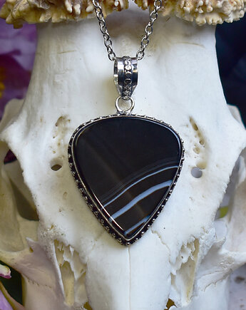 Miedziany posrebrzany wisiorek z agatem Botswana, Spirit Of Copper