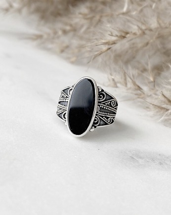 Srebrny pierścionek - Orientalny Onyks, Marisella