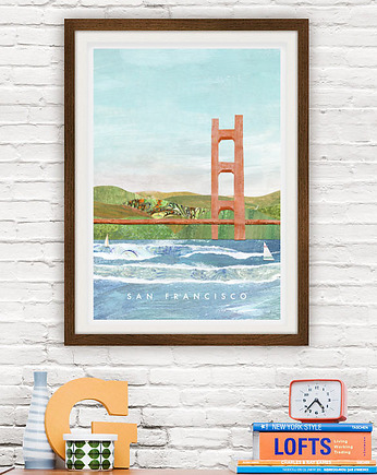 San Francisco - vintage plakat A3 giclee, minimalmill