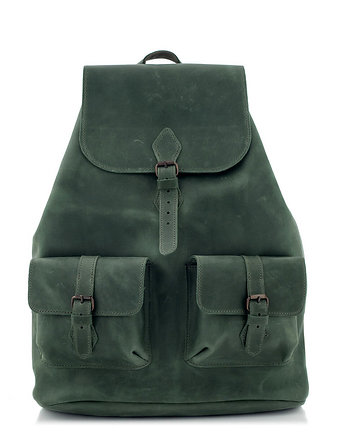 Zielony Skórzany Plecak Vintage Belveder, OSOBY - Prezent dla męża