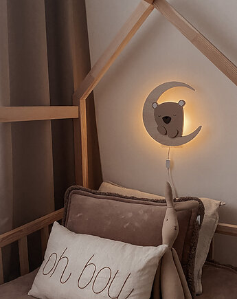 Lampka MIŚ na księżycu, DekoDrewno