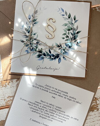 Ręcznie robiona kartka gratulacje z okazji obrony pracy, sorte