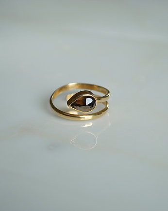 Pierścionek z kwarcem dymnym, LIKIKO Jewellery