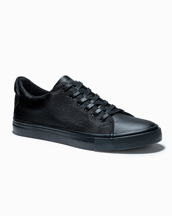Buty męskie sneakersy BASIC z łączonych materiałów - czarne V1 T351, Ombre