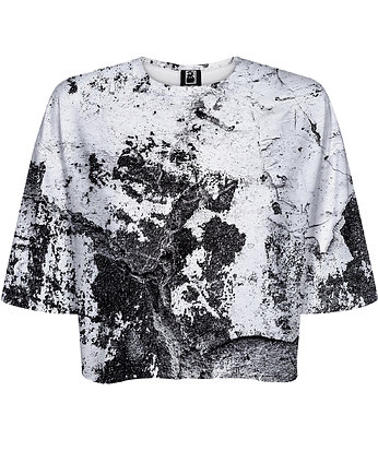DR.CROW T-shirt Krótki CROP Marble Grey, DrCrow
