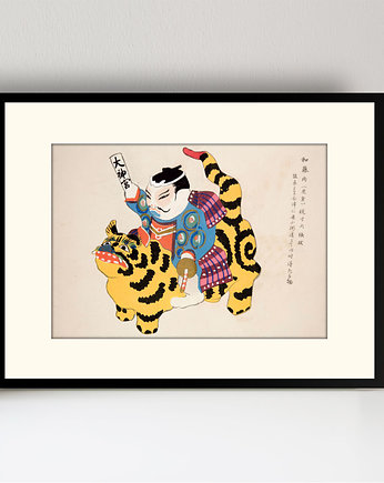 Samuraj na tygrysie / grafika vintage, Szpeje