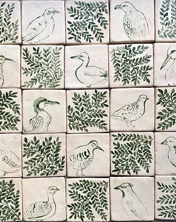 Las i Ptaki- płytki ceramiczne, artkafle