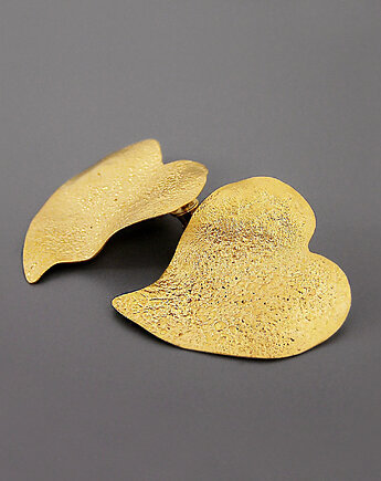 Duże kolczyki, złocone serca, Pastelove Jewelry