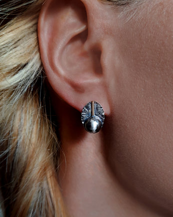 Kolczyki Sfera srebro ze złotem  Kolekcja RAW, ZIĘBA