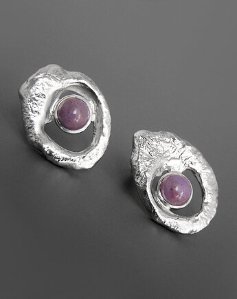 Kolczyki z jaspisem lawendowym - srebro, Pastelove Jewelry