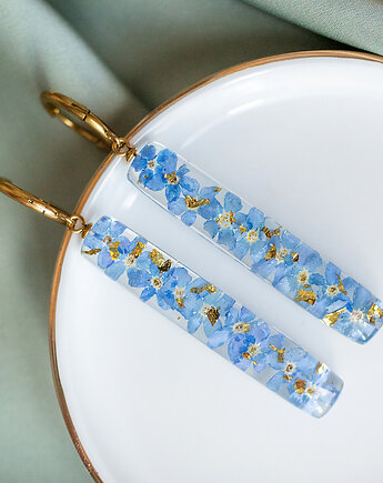 Kolczyki z niezapominajkami, nature gift