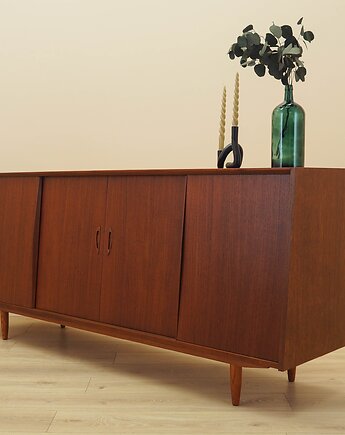 Sideboard tekowy, duński design, lata 70, produkcja: Dania, Przetwory design
