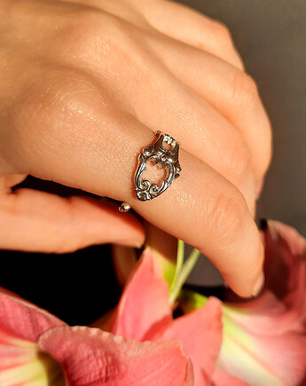 Pierścionek SECESJA rozmiar 16, ZIĘBA