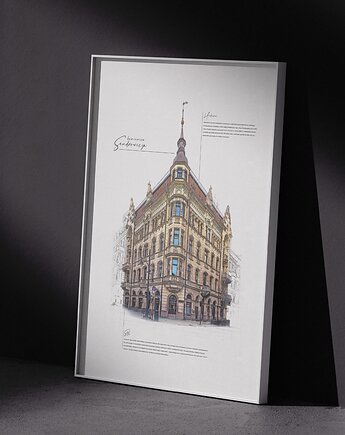 Plakat Łódź - Kamienica Sendrowicza, Peszkowski Graphic