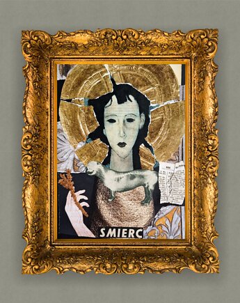 Śmierć - kolaż analogowy (print), Black Heart Collage