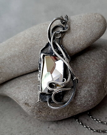 Greatgrey srebrny naszyjnik z kryształem Swarovskiego, MIECHUNKA