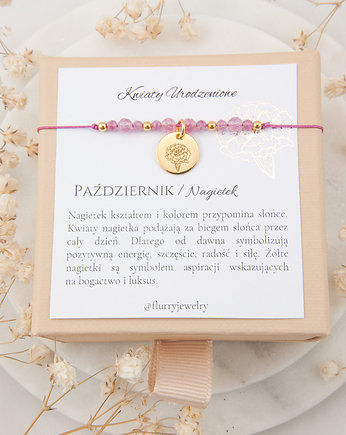 Październik / Nagietek Bransoletka z Kwiatem urodzeniowy, Flurry 