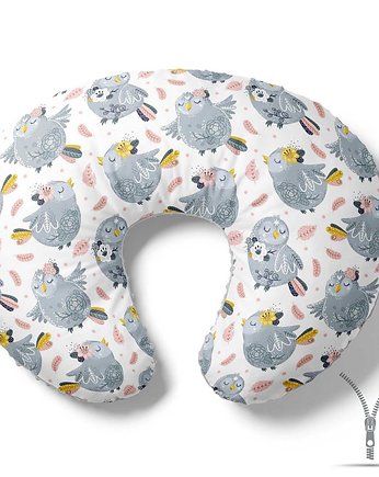 Poduszka rogal do karmienia Szare ptaszki, Baby Love Decor