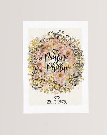 Kartka ślubna- personalizowana, Mint In Paper