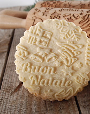 BUON NATALE - grawerowany wałek do ciasta  - święta po włosku, MOOD for WOOD