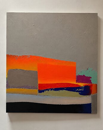 Duży obraz ręcznie malowany akryl 120x120cm Zakrocka, art and texture