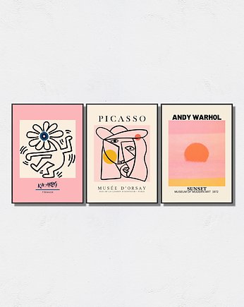 Zestaw plakatów inspiracja Haring-Picasso-Warhol, Pas De LArt