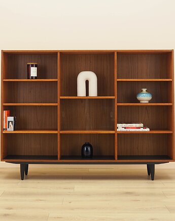 Biblioteczka tekowa, duński design, lata 70, produkcja: Dania, Przetwory design