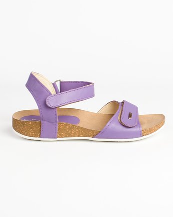 SANDAŁY NA KORKU - SKÓRA NATURALNA - MODEL 343 - KOLOR WRZOSOWY, Zapato