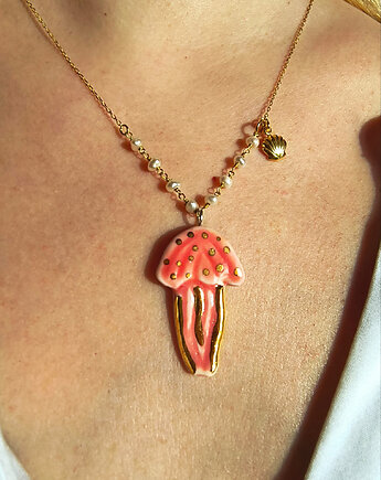 Naszyjnik pozłacany Meduza i Perły Kolekcja Parian, ZIĘBA