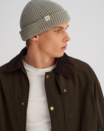 Krótka czapka prążkowana jasnoszara, HARP TEAM