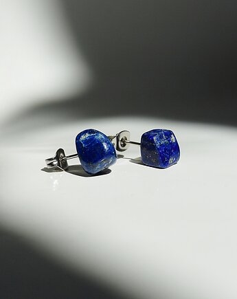 Lapis lazuli - kolczyki sztyfty, mazuni