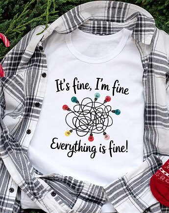 Koszulka  z nadrukiem  I'M FINE, ART ORGANIC